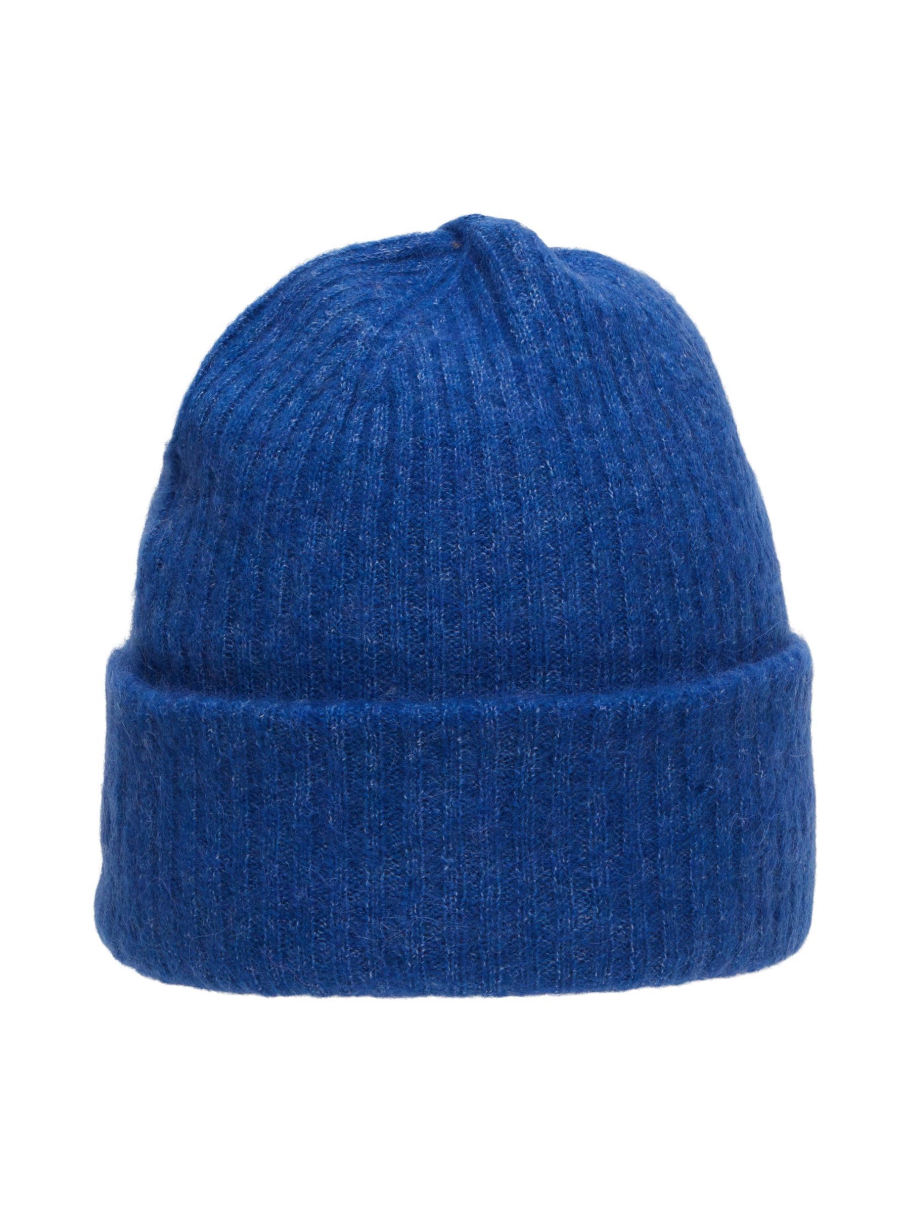 RIBBED WOOL BLEND BEANIE, Nebulas Blue, highres