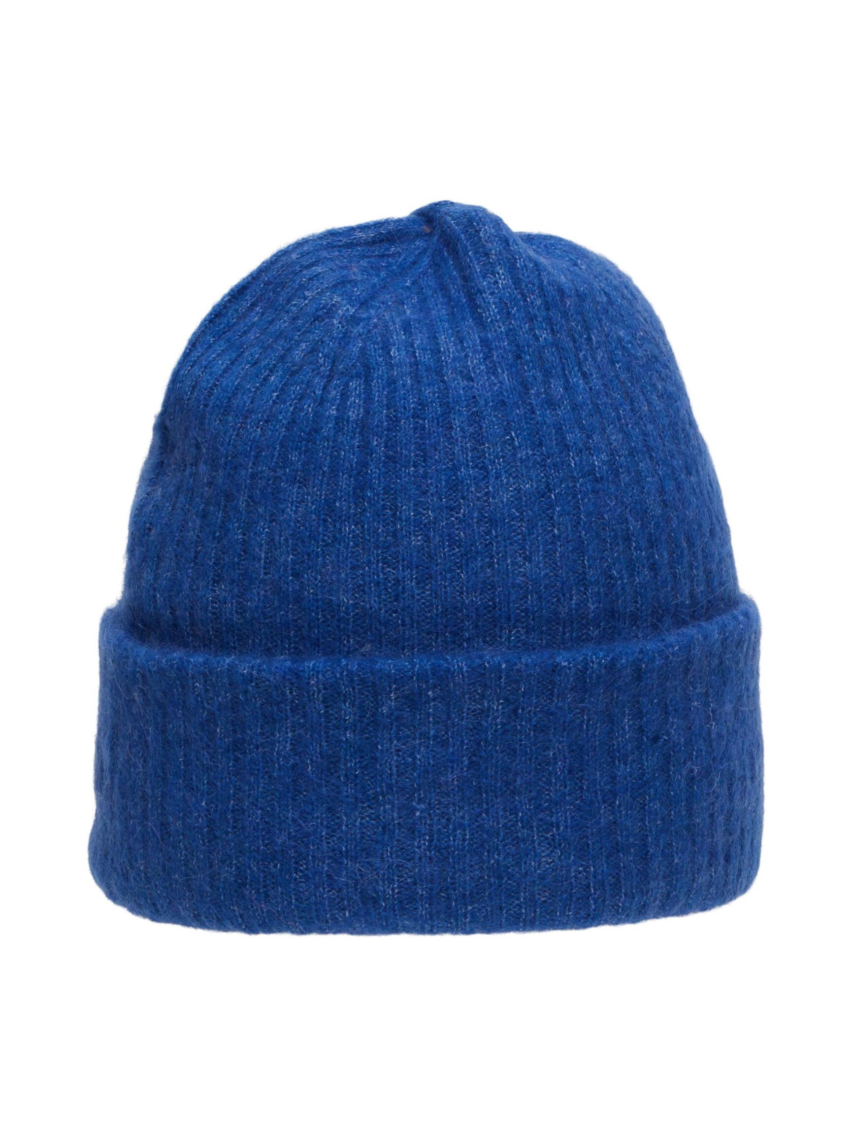RIBBED WOOL BLEND BEANIE, Nebulas Blue, highres