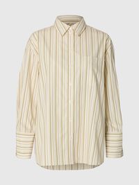 OVERSIZED STRIPED SHIRT, Birch, highres