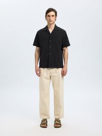BORDADO CAMISA DE MANGA CORTA, Black, highres