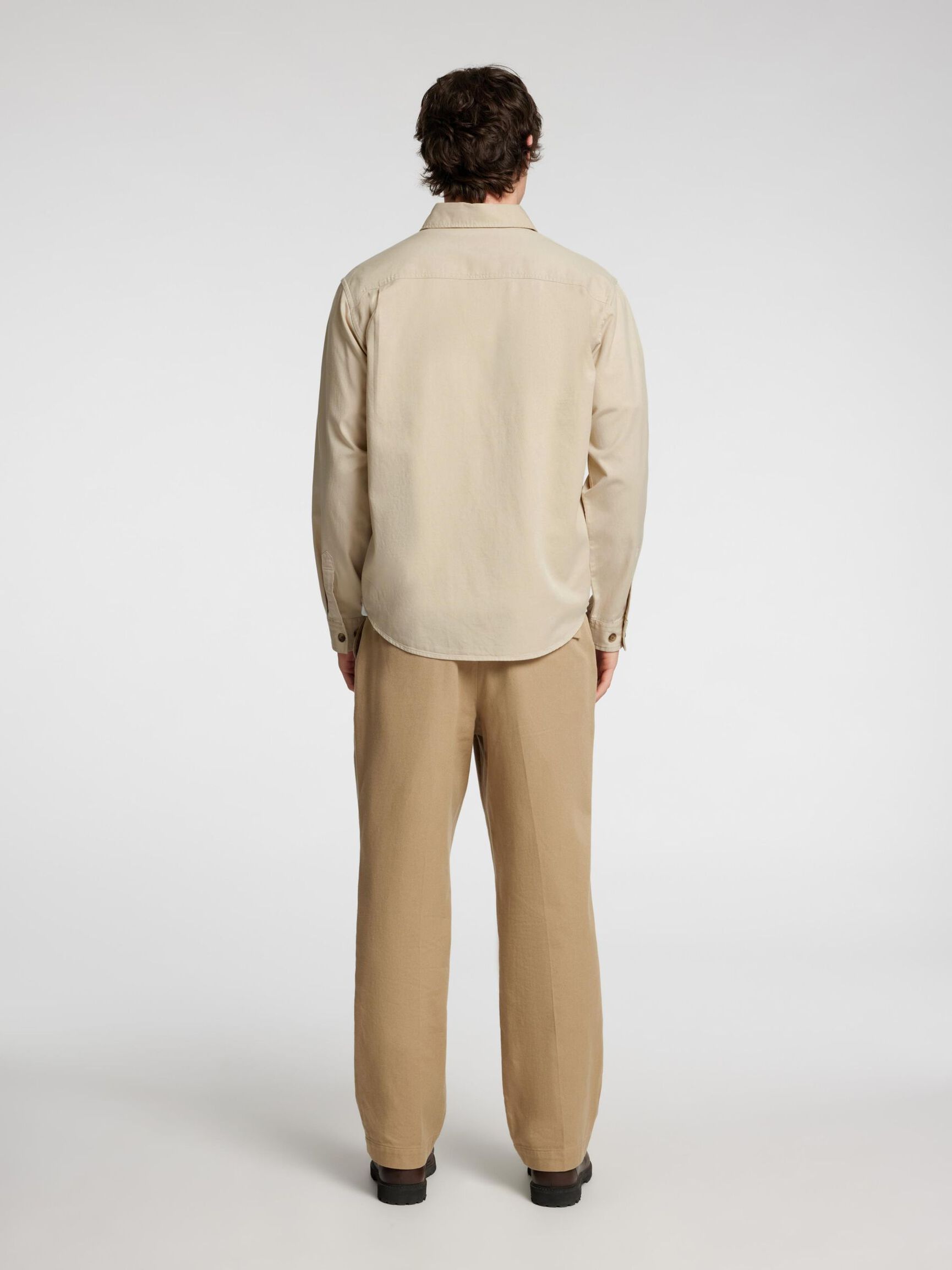 LONG SLEEVED OVERSHIRT, Oatmeal, highres