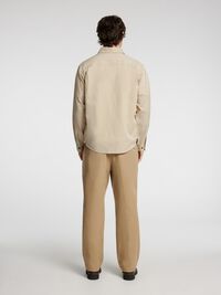 LANGE MOUWEN OVERSHIRT, Oatmeal, highres