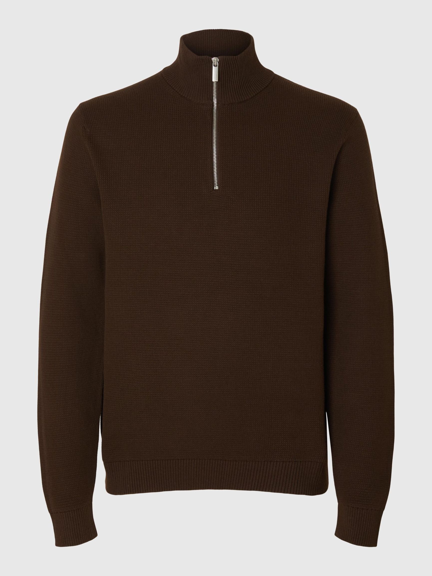 HALVE RITSSLUITING SWEATER, Demitasse, highres