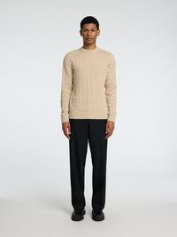 PULLOVER A MAGLIA, Oatmeal, highres