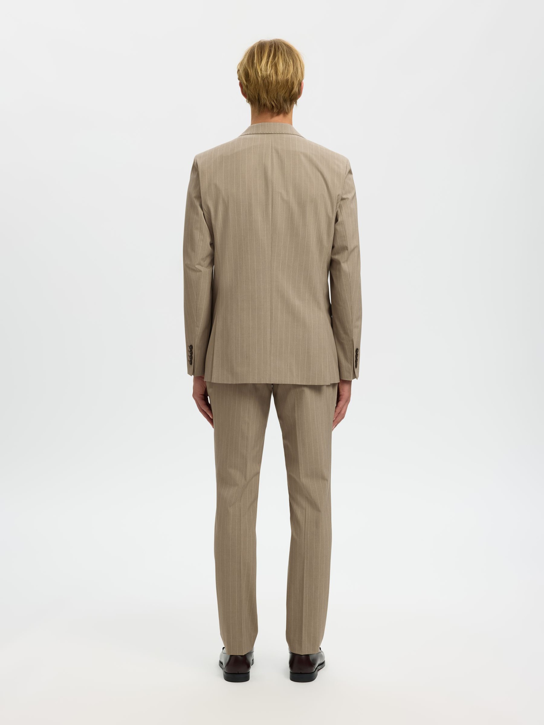 NÅLESTRIBET SLIM-FIT BLAZER, Sand, highres