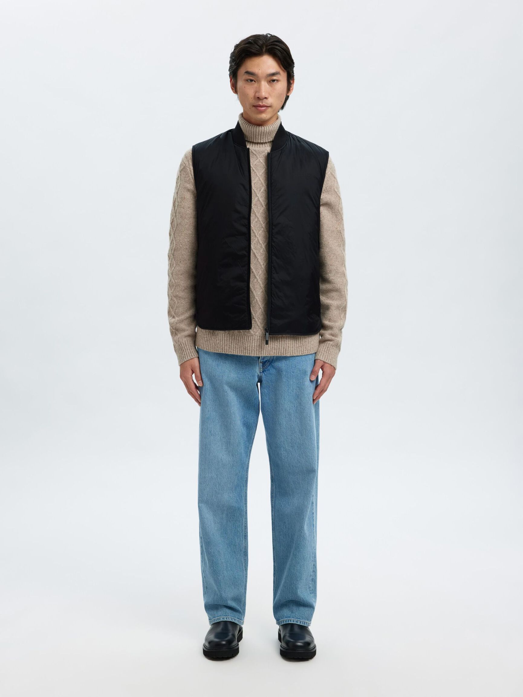 POLSTRET VEST, Black, highres
