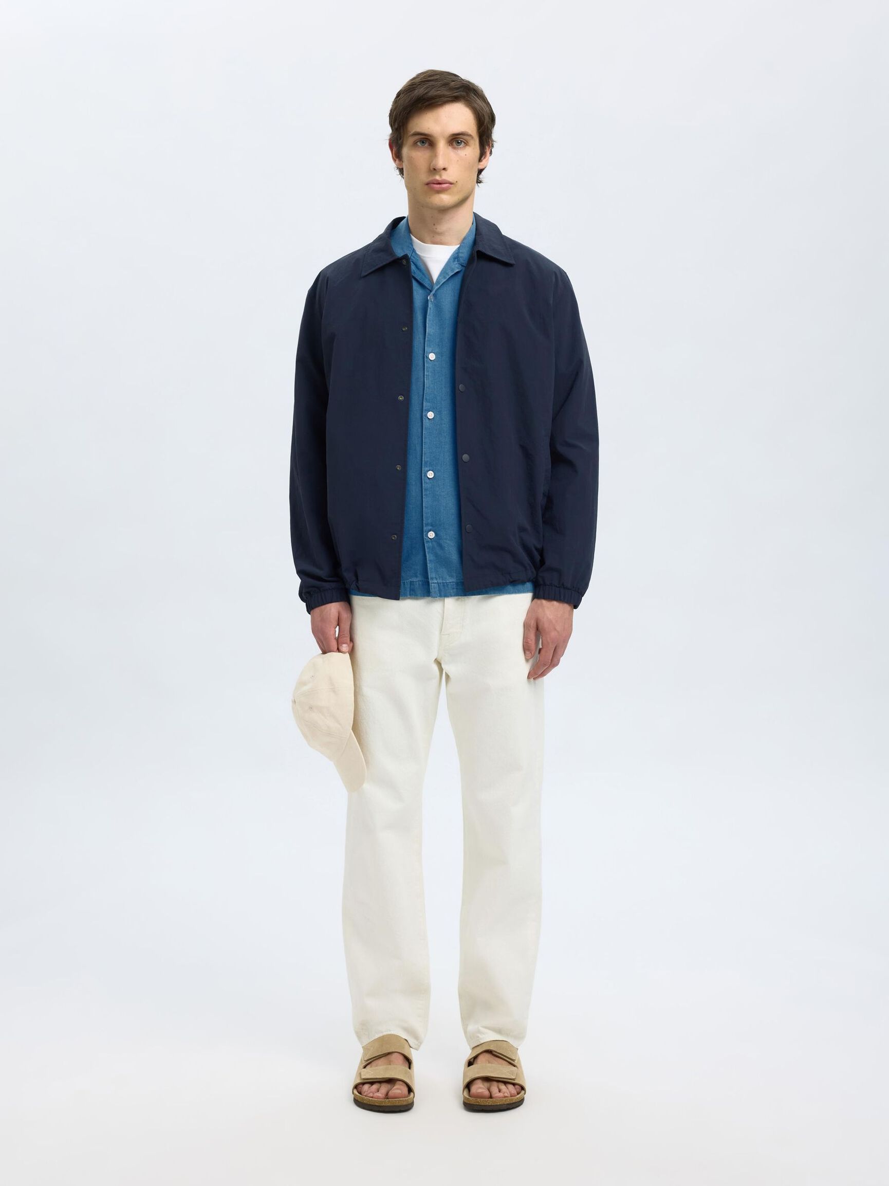KURZARM JEANSHEMD, Medium Blue Denim, highres