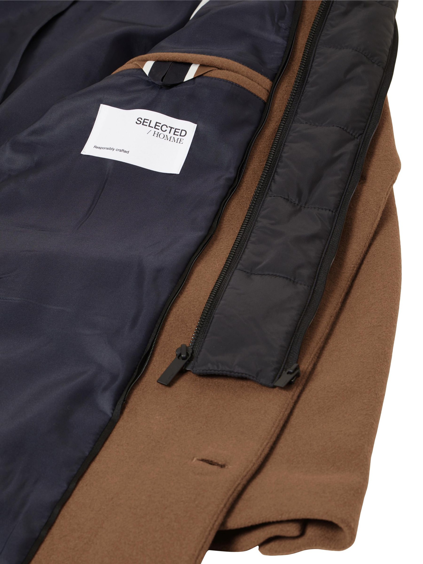 WOOL BLEND 2-IN-1 COAT, Camel, highres