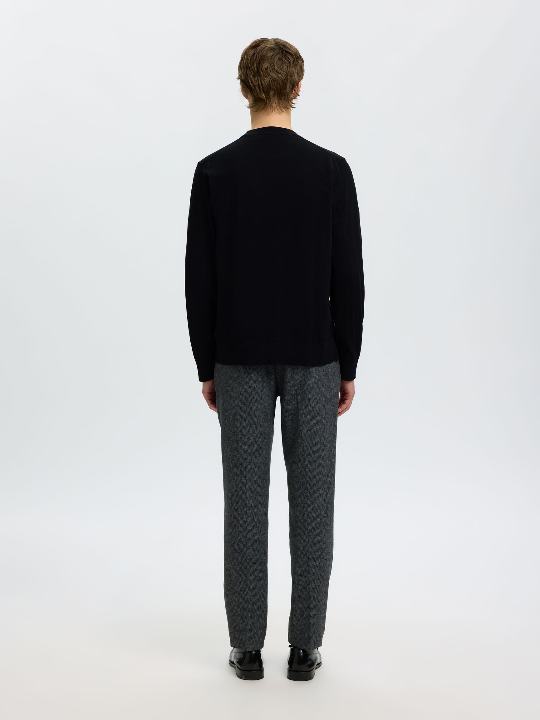 COTTON PULLOVER, Black, highres