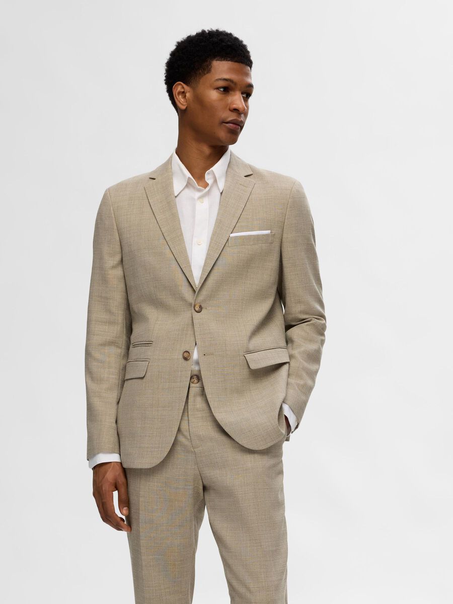 Selected SLIM FIT EINREIHIGER BLAZER, Sand, highres - 16087870_Sand_003.jpg