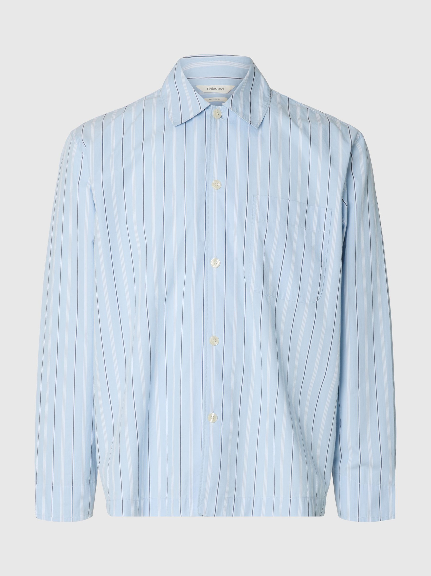 RELAXED FIT LONG SLEEVED SHIRT, Cashmere Blue, highres