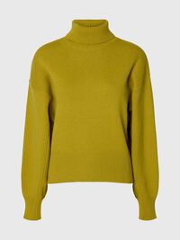 WOOL BLEND TURTLENECK, Avocado Oil, highres