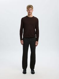 REGULAR FIT WOOL BLEND TROUSERS, Rosin, highres