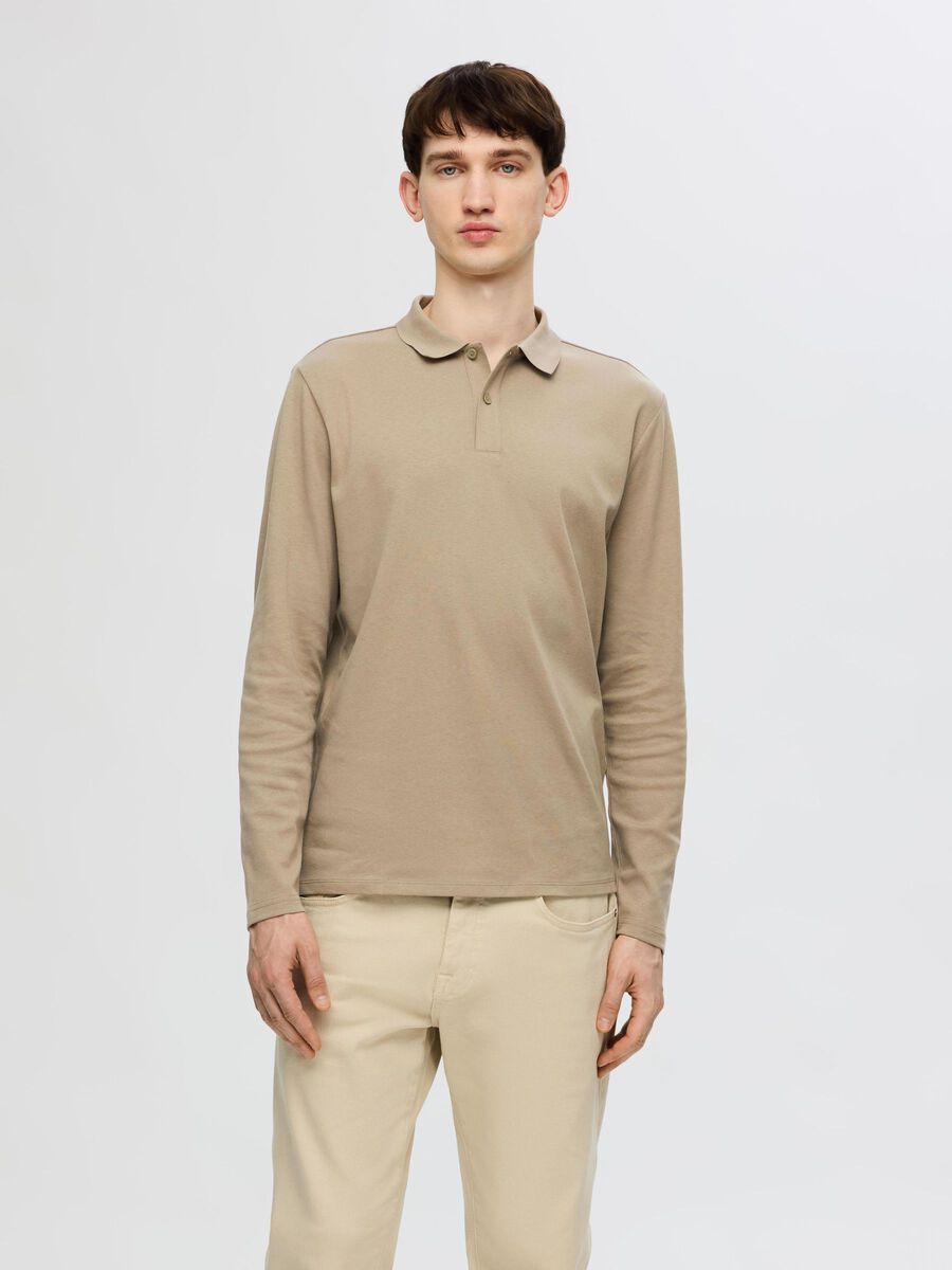 Selected LONG-SLEEVED POLO SHIRT, Pure Cashmere, highres - 16090424_PureCashmere_003.jpg