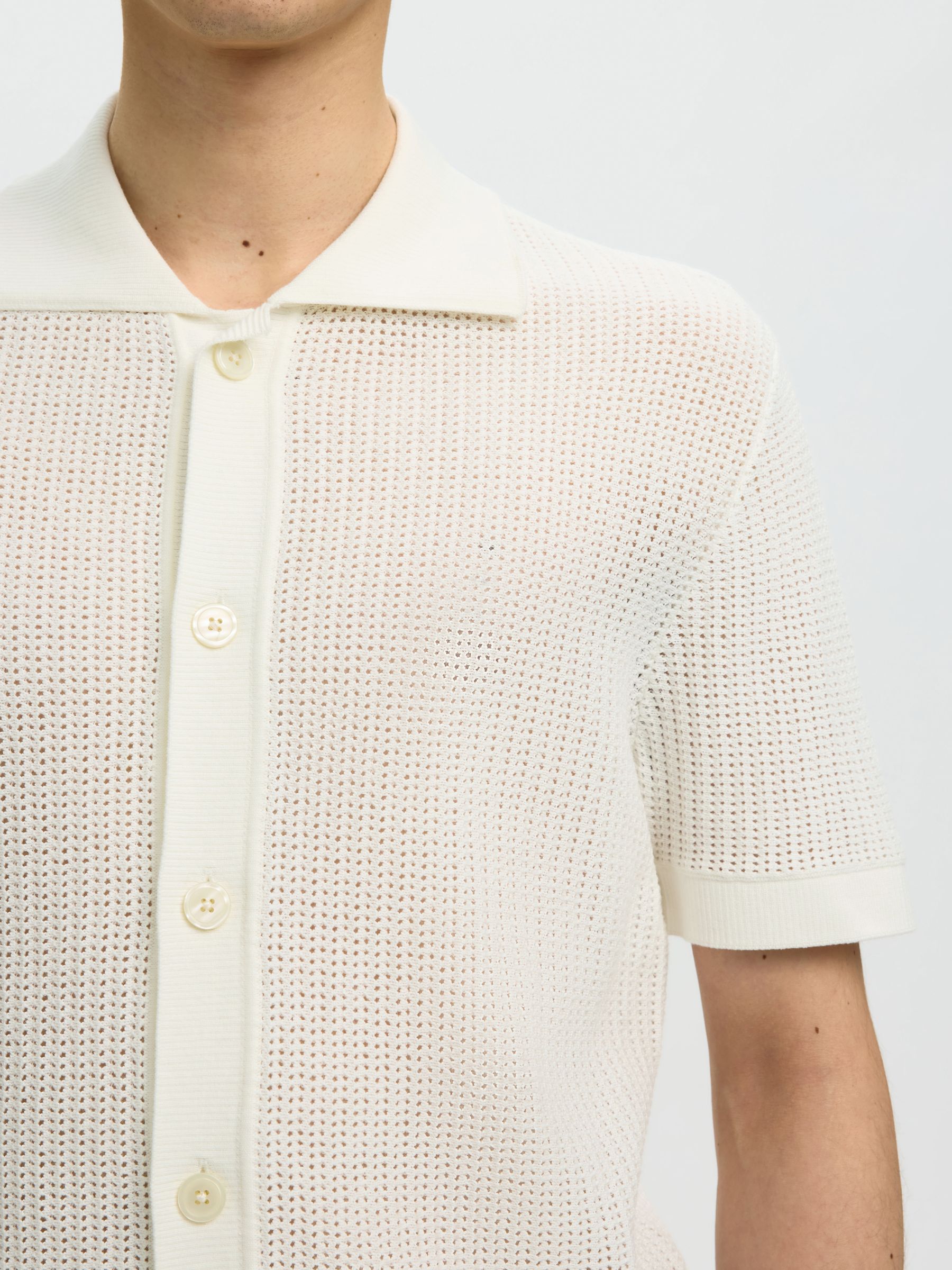 MANGAS CORTAS CAMISA, Egret, highres