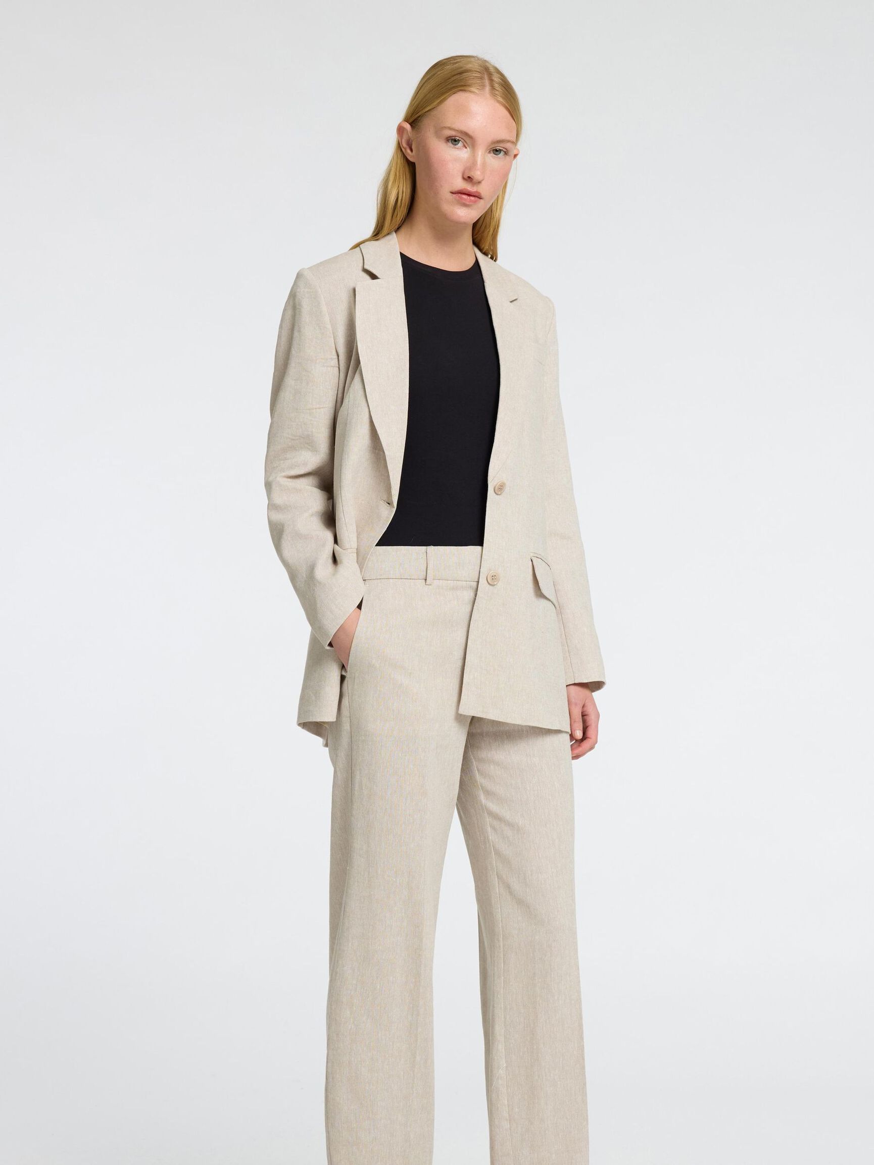 RELAXED FIT SINGLE-BREASTED BLAZER, Nomad, highres