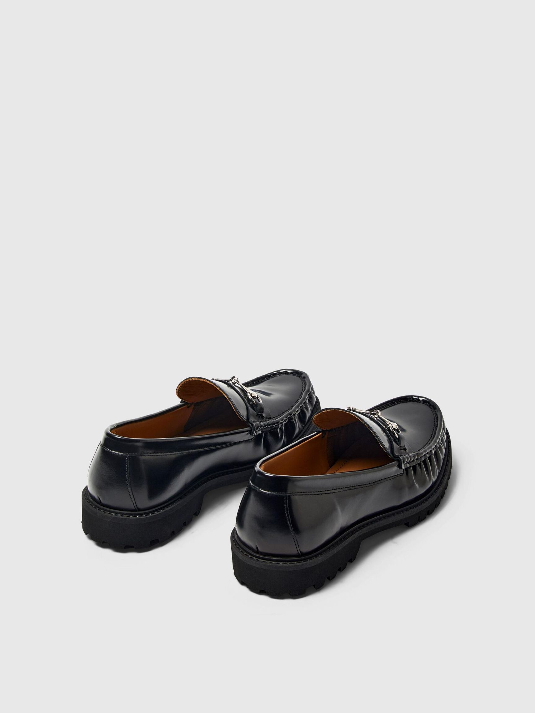 LEER HORSEBIT LOAFERS, Black, highres