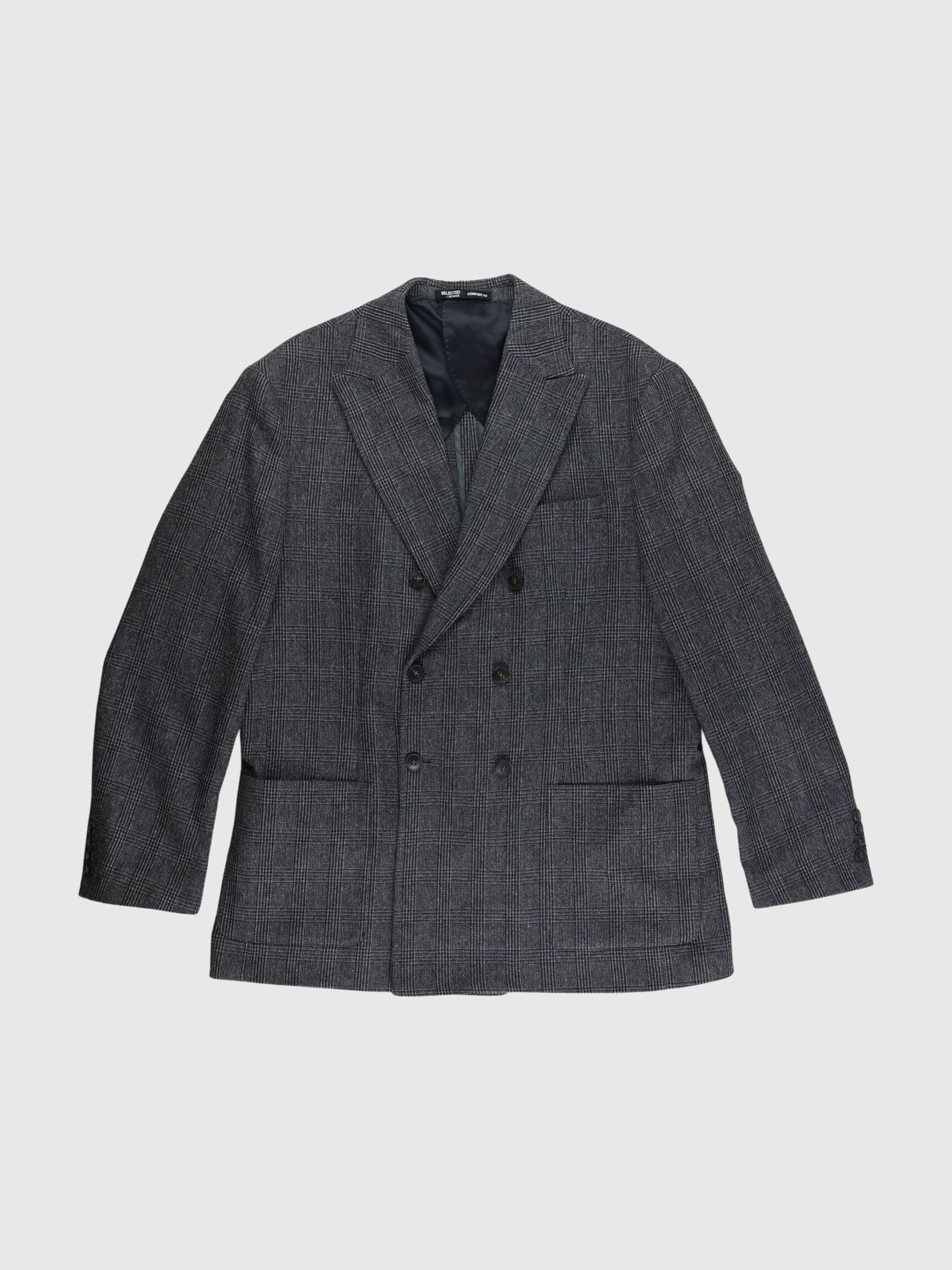 TERNET DOBBELTRADET BLAZER, Granite Grey, highres