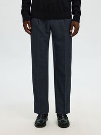 ULLBLANDNING AVSMALNANDE BYXOR, Dark Navy, highres