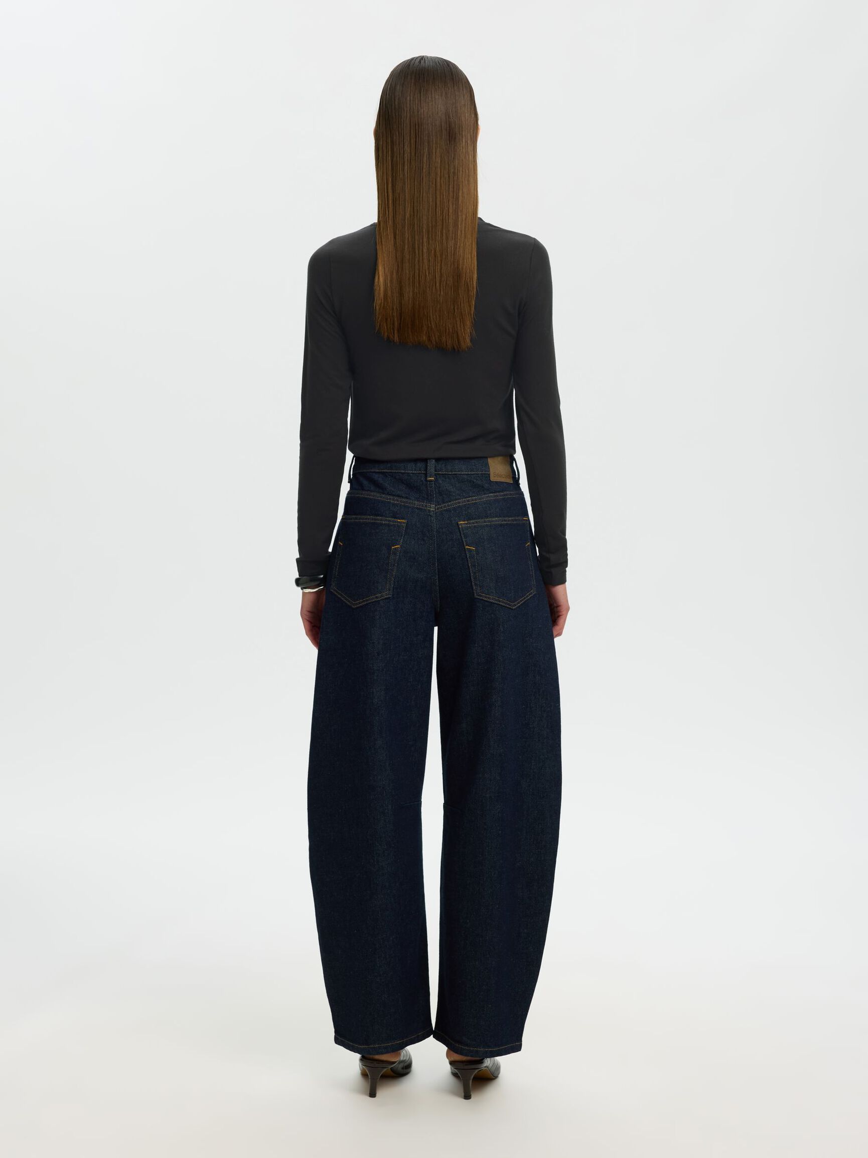 BASIC LONG-SLEEVED T-SHIRT, Black, highres