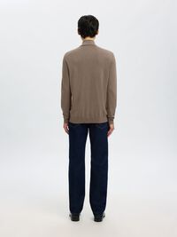 HALV GLIDELÅS STRIKKET PULLOVER, Teak, highres