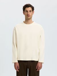 ORGANIC COTTON LONG-SLEEVED T-SHIRT, Egret, highres