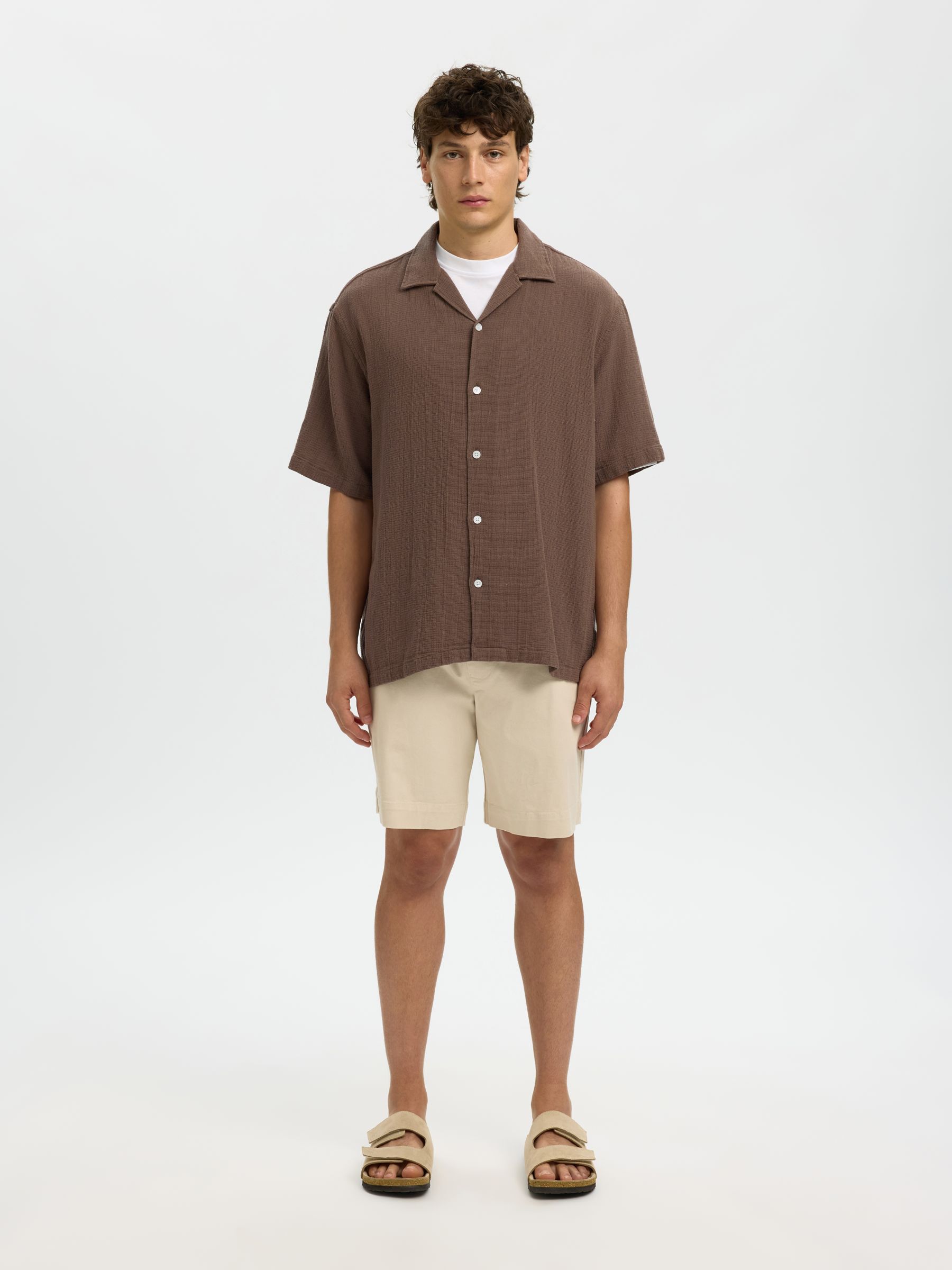 RELAXED FIT SHORT SLEEVED SHIRT, Chocolate Chip, highres