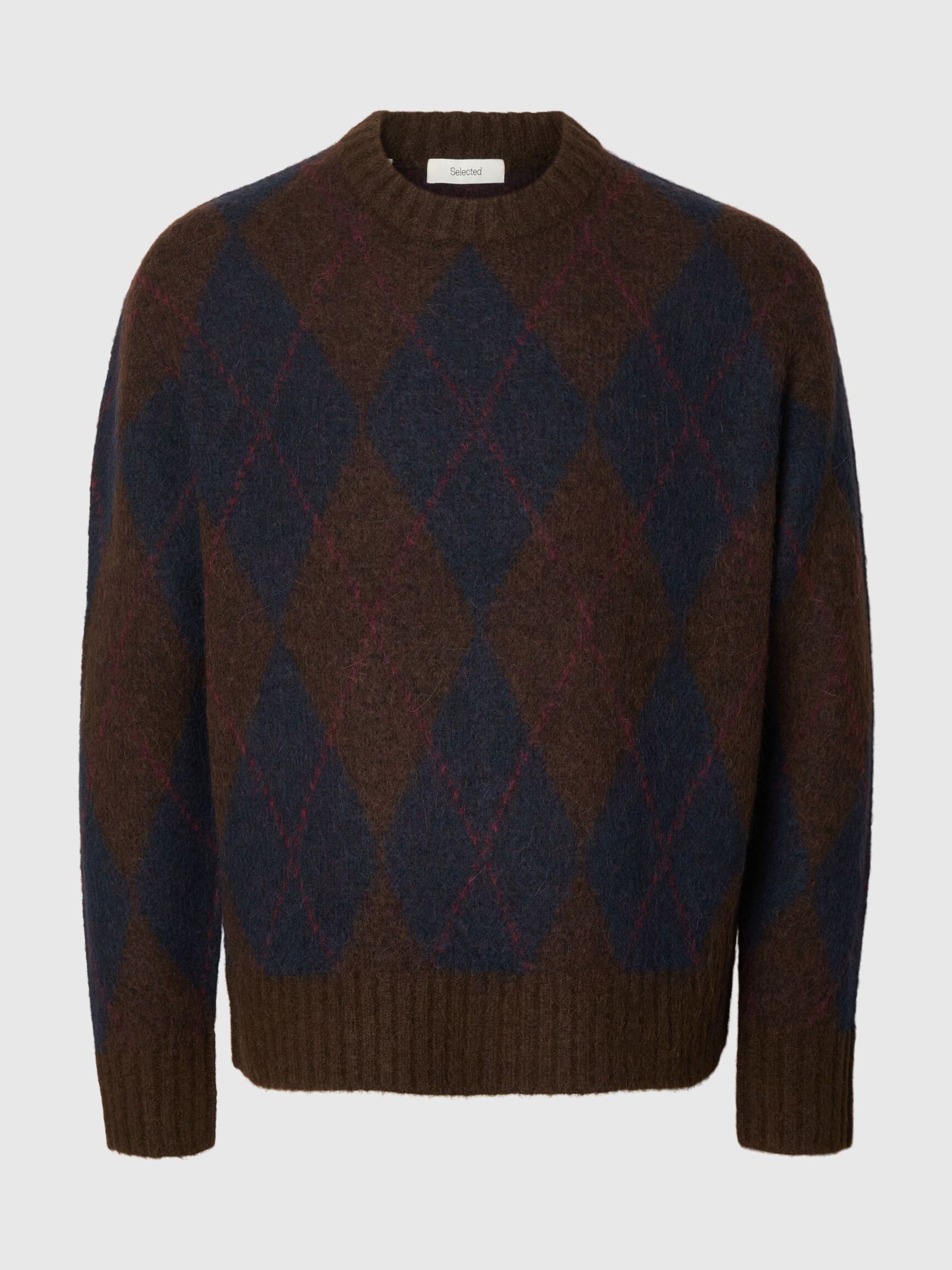 BORSTAD ARGYLE RUNDRINGAD TRÖJA, Delicioso, highres