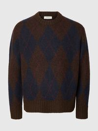 BORSTAD ARGYLE RUNDRINGAD TRÖJA, Delicioso, highres