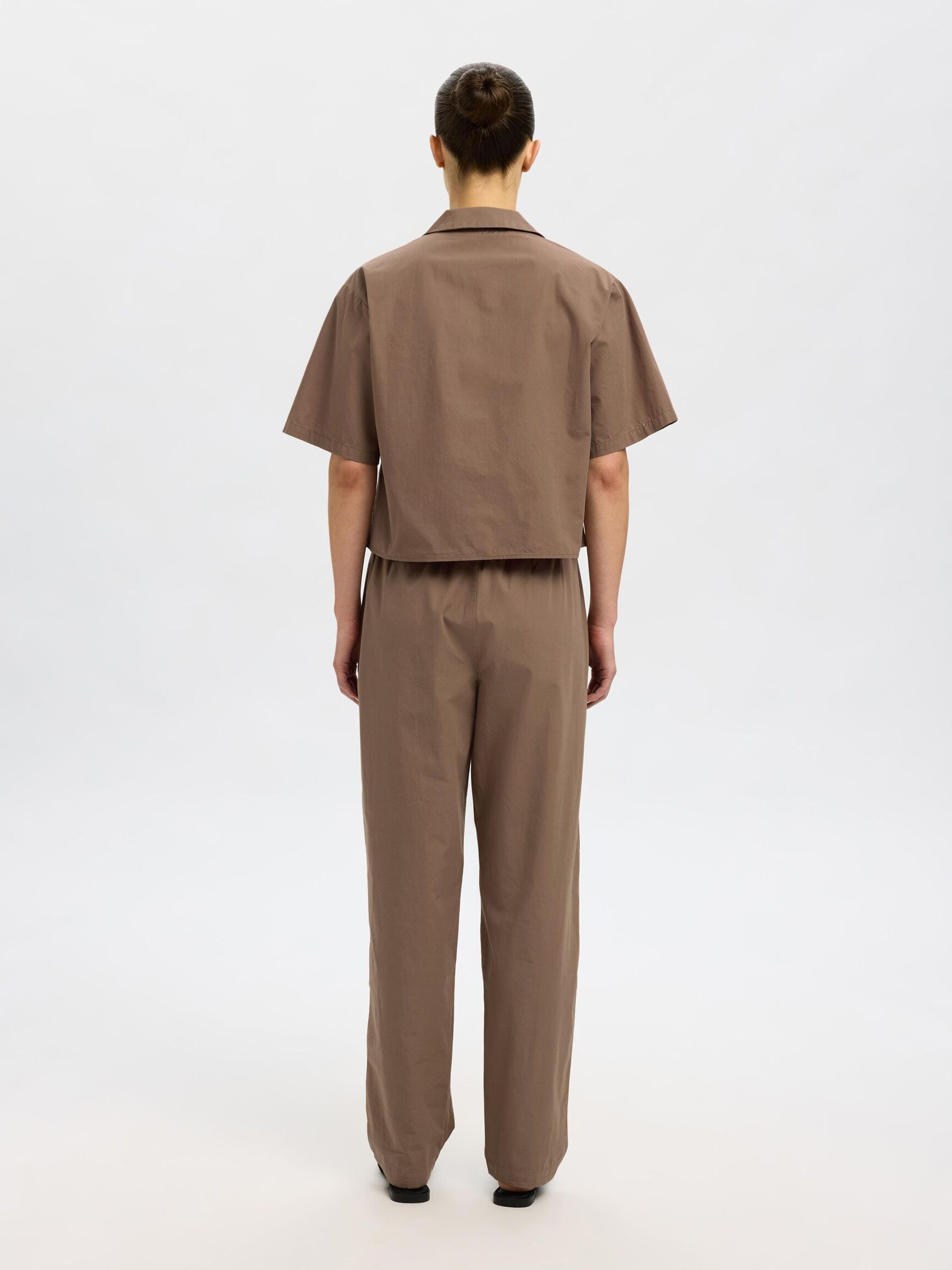 KURZARM CROP-BLUSE, Coca Mocha, highres