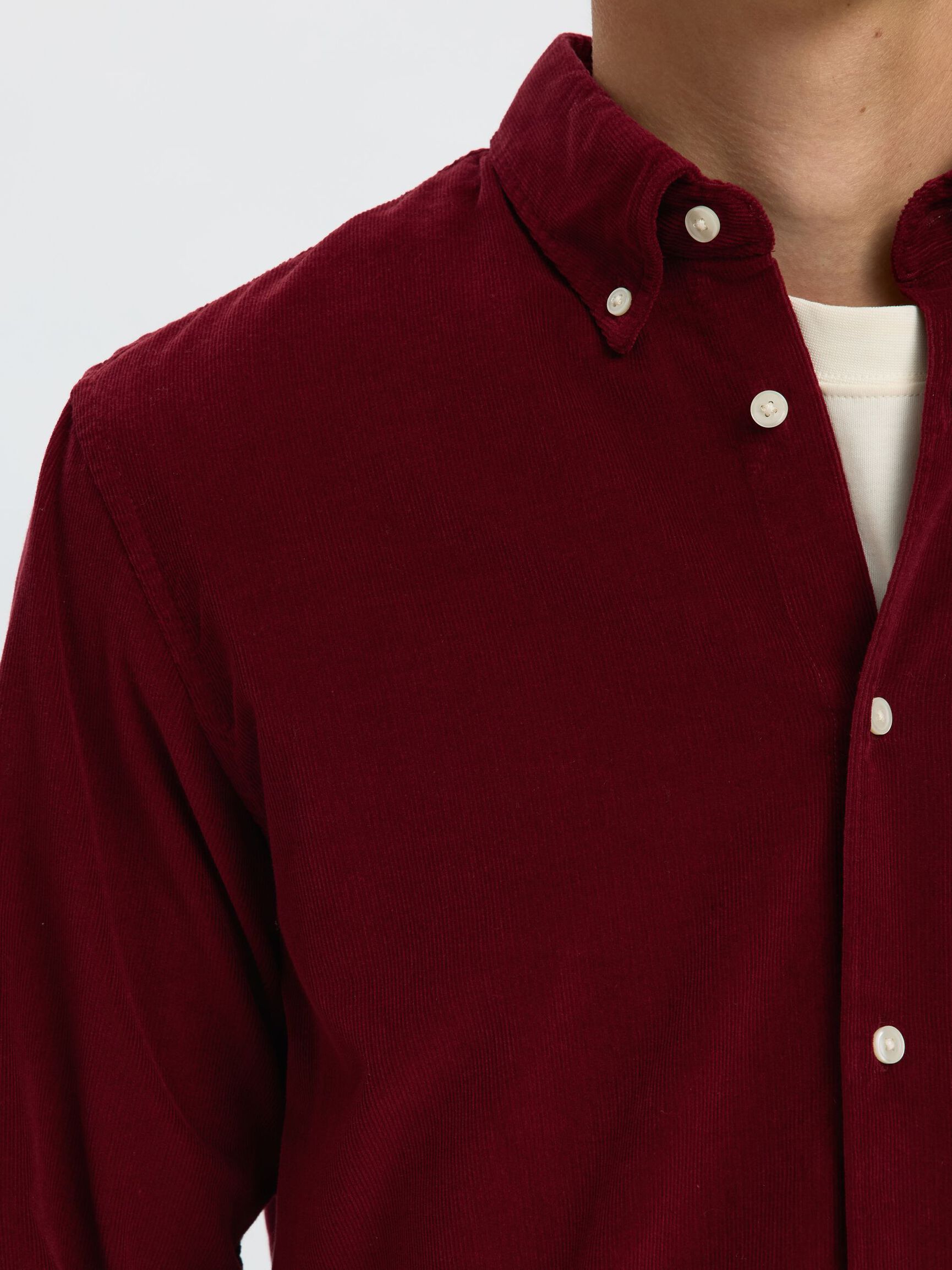 COTTON  CORDUROY SHIRT, Tawny Port, highres
