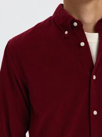 COTTON  CORDUROY SHIRT, Tawny Port, highres