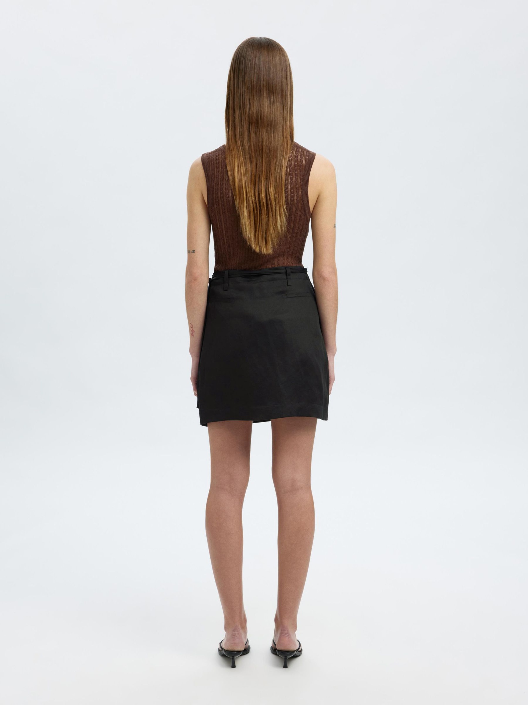 LINBLANDING MINISKJØRT, Black, highres