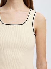 SLEEVELESS KNITTED TOP, Snow White, highres