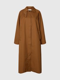 COTTON LONG COAT, Toffee, highres