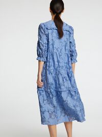 TIE WAIST MIDI DRESS, Vista Blue, highres