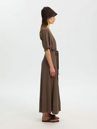 VISCOSE MÉLANGÉE ROBE LONGUE, Chocolate Chip, highres
