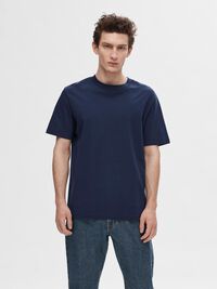 SHORT-SLEEVED RELAXED FIT T-SHIRT, Navy Blazer, highres
