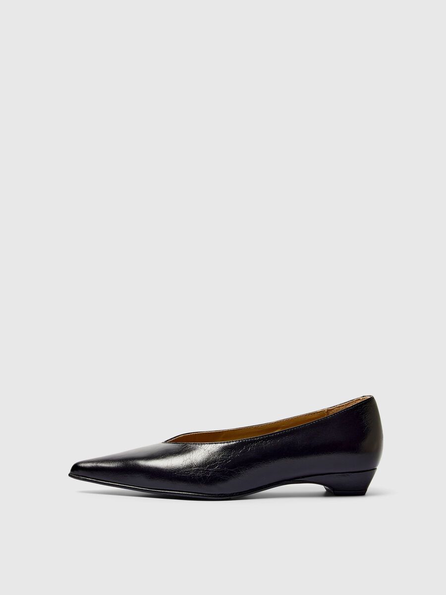 Product tile image - POINTED TOE LEATHER PUMPS, Black | 16097264_Black