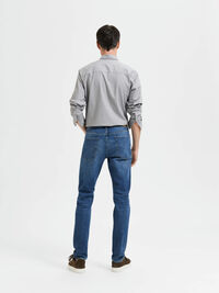 MEDIUM WASH SLIM FIT JEANS, Medium Blue Denim, highres