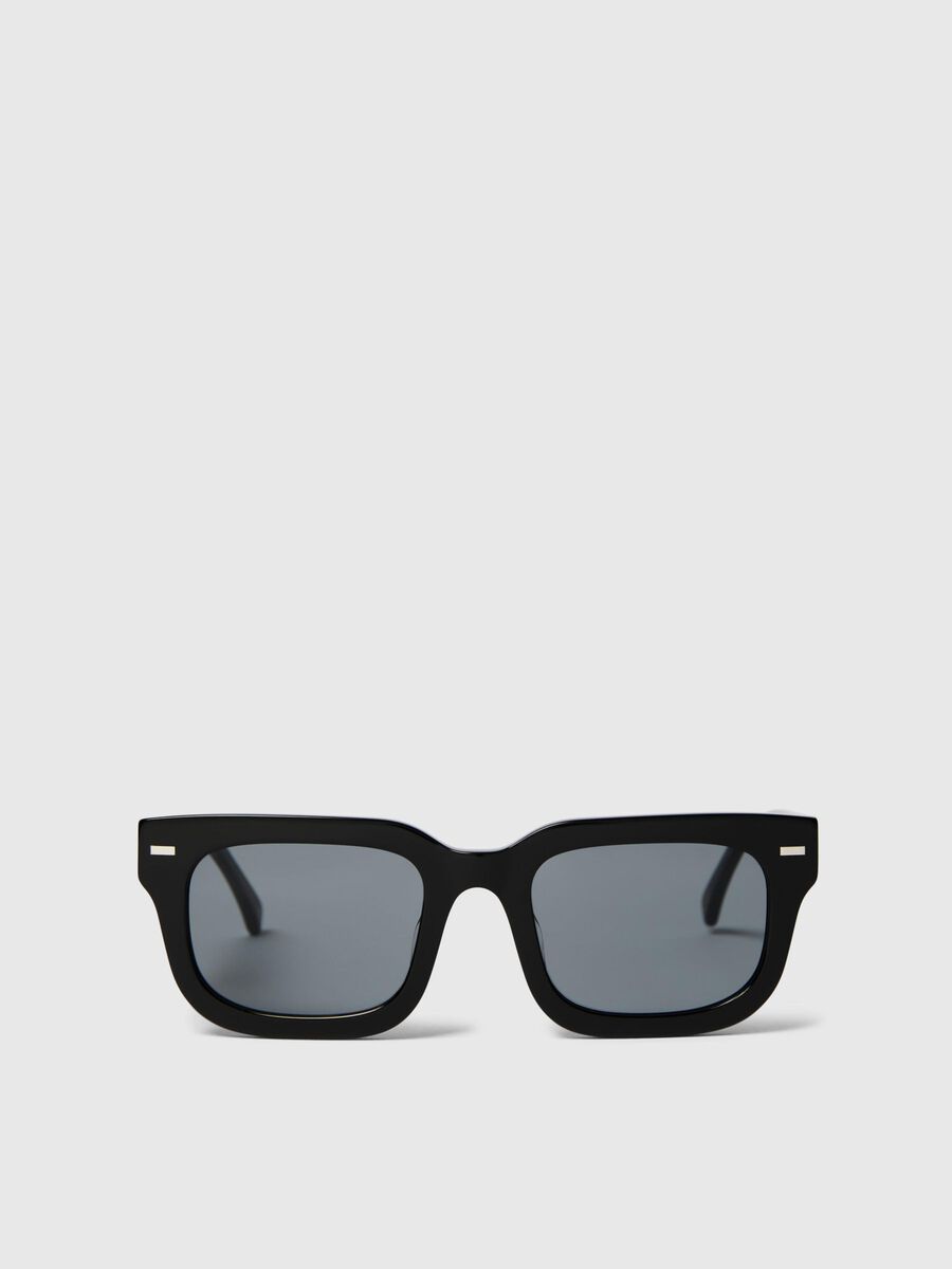 Selected SQUARE FRAME SUNGLASSES, Black, highres - 16097343_Black_001.jpg