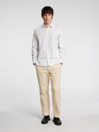 196 STRAIGHT FIT LINEN BLEND TROUSERS, Oatmeal, highres