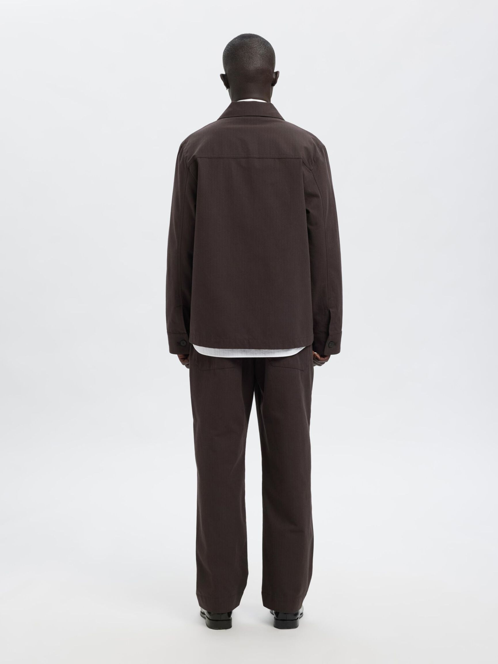 BOXY FIT OVERSHIRT, Chocolate Torte, highres