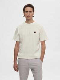BESTICKTES T-SHIRT, Egret, highres