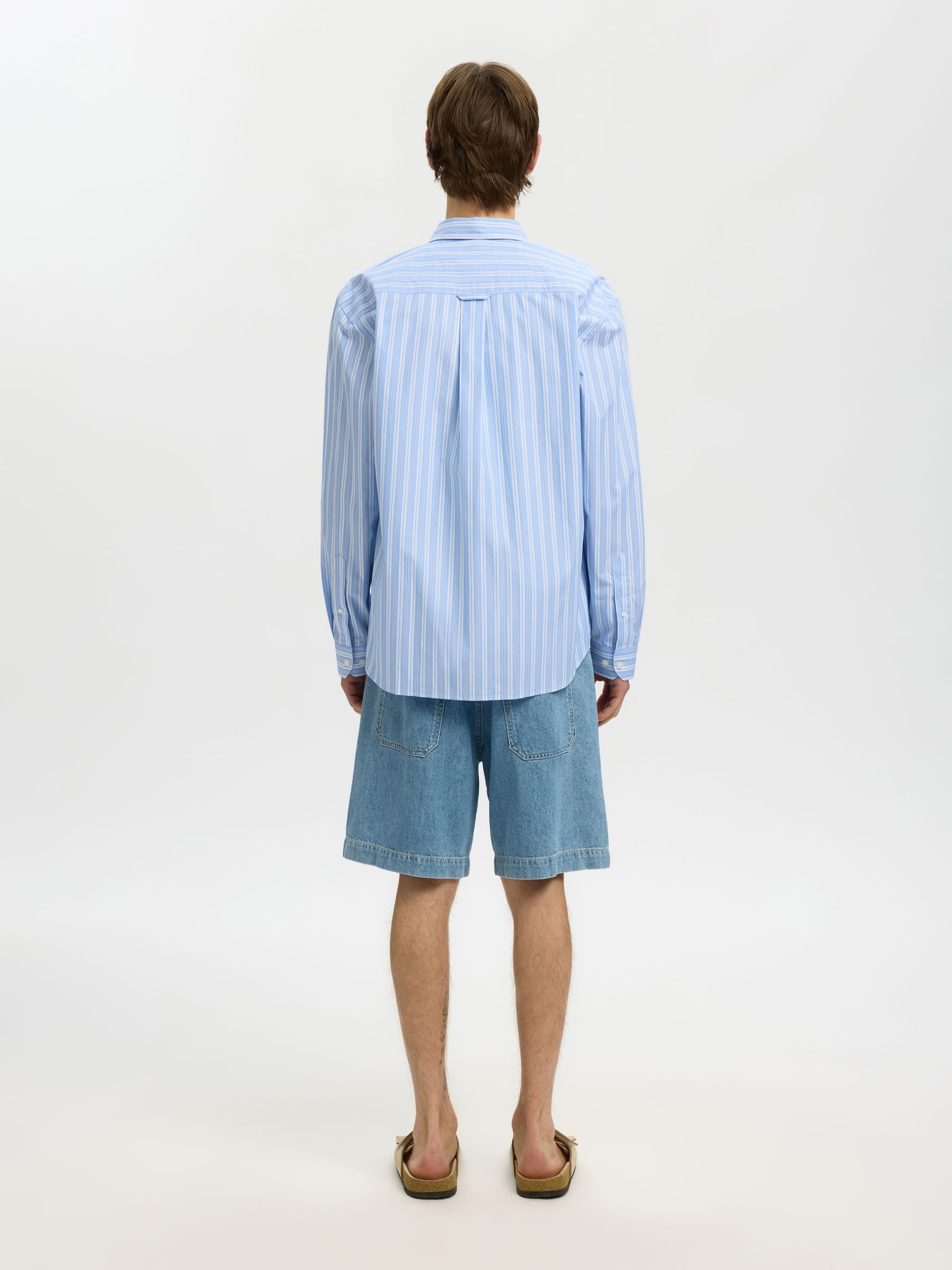 RELAXED FIT OVERHEMD MET LANGE MOUWEN, Cashmere Blue, highres