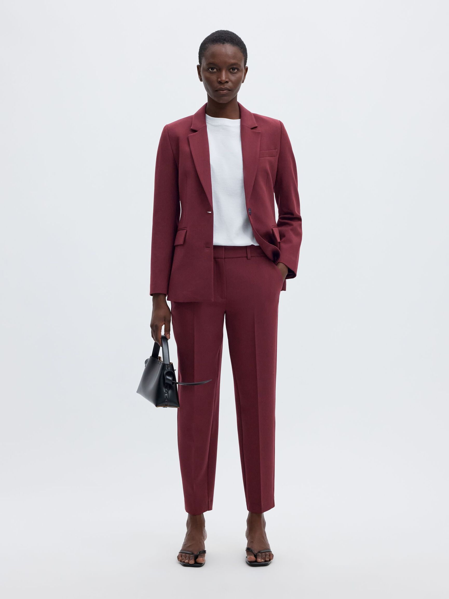 CROPPED TROUSERS, Tawny Port, highres