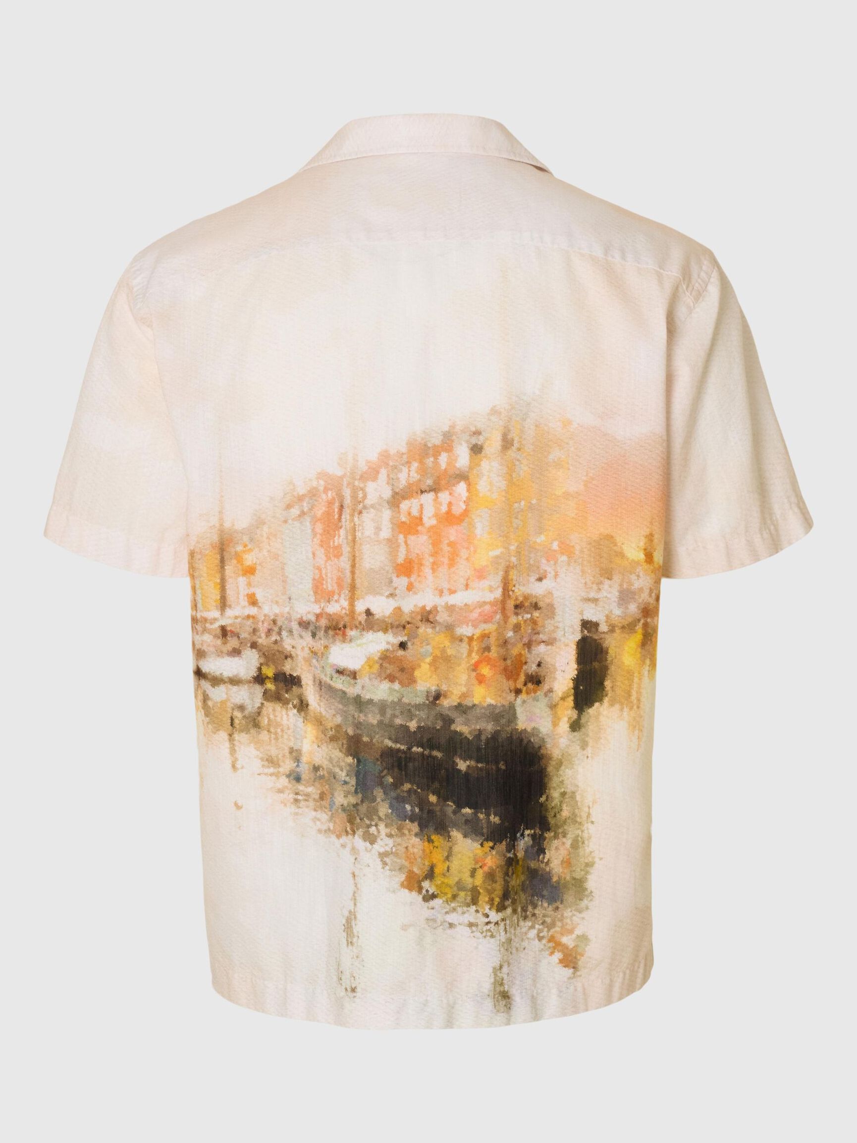 PRINTED SHORT SLEEVED SHIRT, Apricot, highres