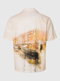 PRINTED SHORT SLEEVED SHIRT, Apricot, highres