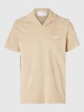 Selected BAUMWOLLMIX KURZARM POLO SHIRT, Pure Cashmere, highres - 16090760_PureCashmere_001.jpg