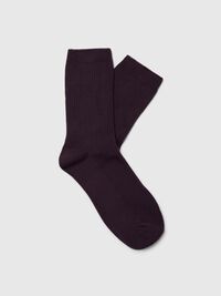 GERIPPTE BASIC SOCKEN, Plum Perfect, highres